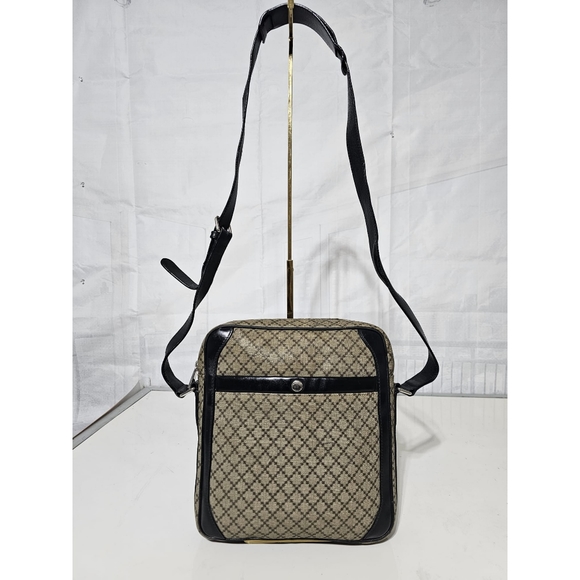 Gucci Diamante Coated Canvas Crossbody/Shoulder Bag Beige/Black - Picture 1 of 11